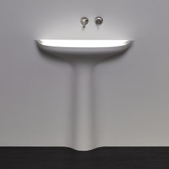 ANTONIO LUPI CALICE Раковина встраиваемая в стену 900х965х480 мм., с подсветкой, донным клапаном, сифоном, гибким шлангом и трансф, Corian, цвет белый