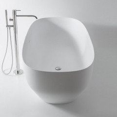 ANTONIO LUPI AGO Ванна отдельностоящая 1750х800х500 мм., с нажимным донным клапаном, сифоном и гибким шлангом, Cristalplant, цвет белый