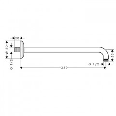 Axor Montreux держатель верхнего душа Classic 389, цвет: хром
