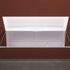 ANTONIO LUPI BATTIGIA Раковина встраиваемая в стену 1260х515х607мм, с подсветкой, смеситель, донный клапан, сифон, Corian, стекло прозрачн, цвет белый