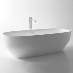 ANTONIO LUPI AGO Ванна отдельностоящая 1750х800х500 мм., с нажимным донным клапаном, сифоном и гибким шлангом, Cristalplant, цвет белый
