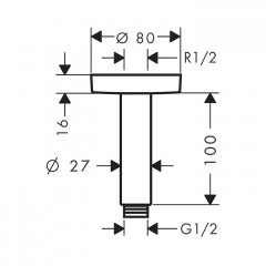 Hansgrohe Потолочное подсоединение верхнего душа 100мм, цвет: белый матовый