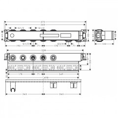 Axor Скрытая часть термостата Select на 3 источника