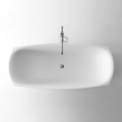 ANTONIO LUPI AGO Ванна отдельностоящая 1750х800х500 мм., с нажимным донным клапаном, сифоном и гибким шлангом, Cristalplant, цвет белый