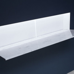 ANTONIO LUPI BATTIGIA Раковина встраиваемая в стену 1260х515х607мм, с подсветкой, смеситель, донный клапан, сифон, Corian, стекло прозрачн, цвет белый