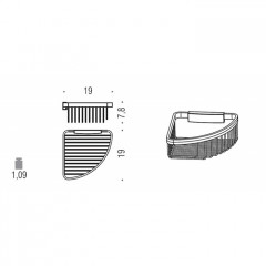 Colombo Angolari Полка для ванны 19х16x8см, угловая, цвет: хром