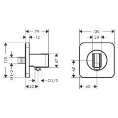 Axor Citterio E Держатель ручного душа 12х12см, цвет: шлифованное золото
