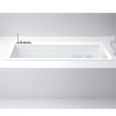Antonio Lupi Biblio Ванна встраиваемая 190х90х53.5 см, с сифоном и ,ножками и нажимным донным клапаном (хром), мат-л: Corian, цвет: белый