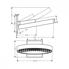Hansgrohe Rainfinity Верхний душ, d=360мм, 1 jet, с настенным держателем, цвет: хром