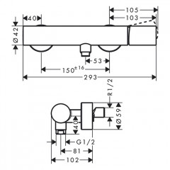 Axor Uno Смеситель для душа, однорычажный, настенный, цвет: хром