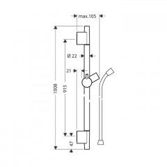 Hansgrohe Unica'S Puro Штанга для душа 90см, цвет: белый матовый