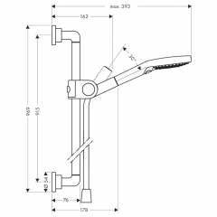 Axor Citterio Душевой набор с ручным душем Raindance S 120 Air 3jet, цвет: хром