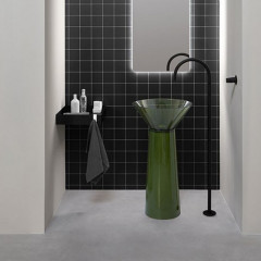 Antonio Lupi Albume Пьедестал для раковины с выпуском в пол, сифоном и гибким шлангом, мат-л: Cristalmood, цвет: Bottiglia