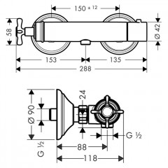 Axor Montreux Термостат для душа, ВМ, 1 потребитель, цвет: полированное золото