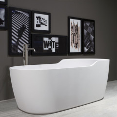 ANTONIO LUPI FUNNY WEST Ванна отдельностоящая 1510х800х600 мм., с нажимным донным клапаном, сифоном и гибким шлангом, Cristalplant, цвет белый