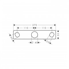 Axor Citterio Монтажная панель для смесителя на 3 отв. на борт ванны, цвет: хром