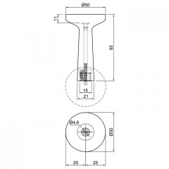 Antonio Lupi Ago Раковина напольная, Ø50х80см, без отв, без перелива, с д/клапаном (хром), сифоном, слив в пол, мат-л: нат.камень, цвет: Marmo Carrara