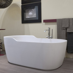 ANTONIO LUPI FUNNY WEST Ванна отдельностоящая 1510х800х600 мм., с нажимным донным клапаном, сифоном и гибким шлангом, Cristalplant, цвет белый
