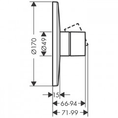 Axor Uno Встраиваемый смеситель для душа, однорычажный, внешняя часть, цвет: хром