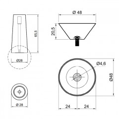 Antonio Lupi Albume Пьедестал для раковины с выпуском в пол, сифоном и гибким шлангом, мат-л: Cristalmood, цвет: Bottiglia