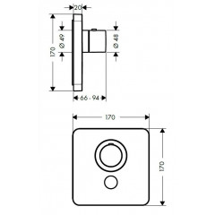 Axor ShowerSelect Термостат Highflow для 1 потребителя с клапаном для ручного душа, внешняя часть, цвет: хром