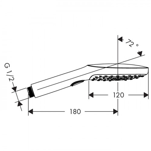 Hansgrohe Raindance Select E Ручной душ , лейка 120мм, 1jet, ½;, цвет: шлифованный черный хром
