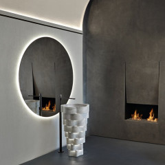 ANTONIO LUPI INTRECCIO Раковина напольная Ø475x850 мм., с подсветкой, слив в пол, с самотёчным донным клапаном, сифоном, гибким шлангом, Marmo Carrara