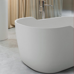 ANTONIO LUPI FUNNY WEST Ванна отдельностоящая 1510х800х600 мм., с нажимным донным клапаном, сифоном и гибким шлангом, Cristalplant, цвет белый