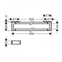 Axor Universal Полотенцедержатель и рейлинг, наружный размер 89.4см, подвесной, цвет: хром