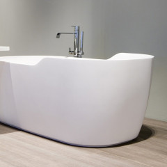 ANTONIO LUPI FUNNY WEST Ванна отдельностоящая 1510х800х600 мм., с нажимным донным клапаном, сифоном и гибким шлангом, Cristalplant, цвет белый