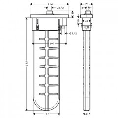 Hansgrohe sBox Внешняя часть встраиваемого шланга, монтаж на край ванны, цвет: шлифованная бронза