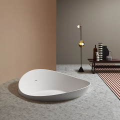 ANTONIO LUPI DUNE Ванна полувстраиваемая 1720х1680х645 мм., с нажимным донным клапаном, сифоном и гибким шлангом, Cristalplant, цвет белый