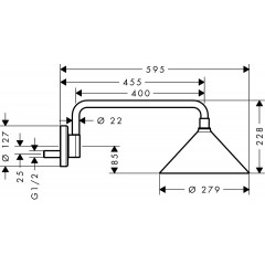 Axor Showers/Front Верхний душ 240 2 jet с держателем, цвет: хром