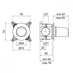 ANTONIO LUPI INDIGO Запорный вентиль, в комплекте с встраиваемой частью, цвет графит