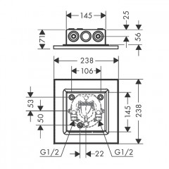 Axor ShowerSolution Верхний душ, 250x250мм, 2jet, потолочный монтаж, цвет: хром