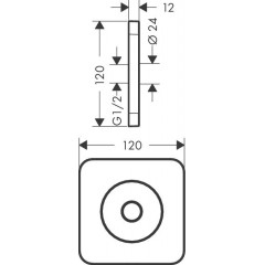 Axor Universal, Настенная панель 12 x 12, цвет: хром