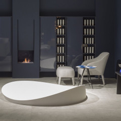 ANTONIO LUPI DUNE Ванна полувстраиваемая 1720х1680х645 мм., с нажимным донным клапаном, сифоном и гибким шлангом, Cristalplant, цвет белый