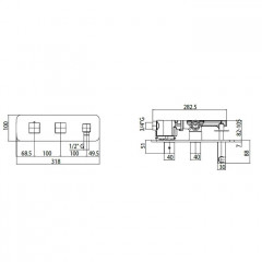 Bossini Cube Термостат для душа, встраиваемый, с девиатором на 2 выхода, с держателем с водорозеткой, подключение на 3/4, цвет: хром