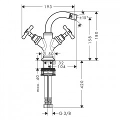 Axor Montreux Смеситель для биде, 1 отв., цвет: полированное золото