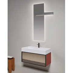 ANTONIO LUPI GESTOMOOD Раковина 900х500х130 мм., подвесная/накладная, с 1 отверстием для смесителя, с самотечным донным клапаном, Flumood, цвет белый