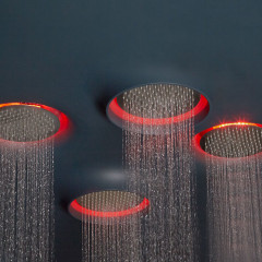 ANTONIO LUPI METEO OUT Верхний душ 620х620х100 мм, потолочный монтаж, c подсветкой, пультом и трансформатором, лейка сатинированная нержавеющая сталь