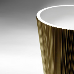 ANTONIO LUPI PLISSE Раковина напольная Ø470х850 мм, слив в пол, с сифоном, дон клап и гибк шланг, Flumood, отделка снаружи Bronze powder, внутри белый