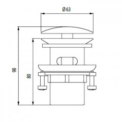 Bossini Inox Автоматический донный клапан из нержавеющей стали 11/4, цвет: Сатинированная сталь