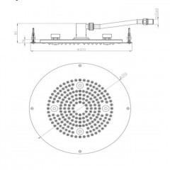 BOSSINI DREAM-OKI Верхний душ 370 mm, с 4 LED RGB, блок питания/управления, Cromoterapia, цвет: хром