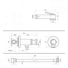 BOSSINI PALOMA Гигиенический душ с прогрессивным смесителем, лейка пластиковая, шланг Cromolux, цвет хром
