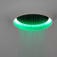 ANTONIO LUPI METEO OUT Верхний душ 620х620х100 мм, потолочный монтаж, c подсветкой, пультом и трансформатором, лейка сатинированная нержавеющая сталь