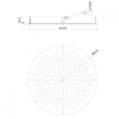 BOSSINI PARIS-OKI Верхний душ 370 mm, FLAT, цвет: хром