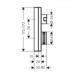 Axor Edge Смеситель для душа, встраиваемый, термостат, на 2 источника, с запорным вентилем, алмазная огранка, внешняя часть, цвет: золото