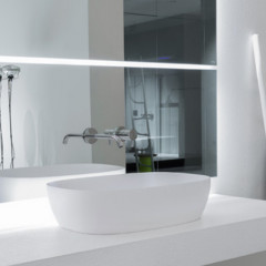 ANTONIO LUPI SENSO Раковина 600х400х150 мм., для установки на столешницу, с самотечным донным клапаном, Flumood, цвет белый матовый