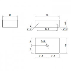 Antonio Lupi Stratos Раковина накладная (тип A) прямоугольная, 40х63см, без перелива, с д/клапаном (хром), мат-л: Flumood, цвет: белый